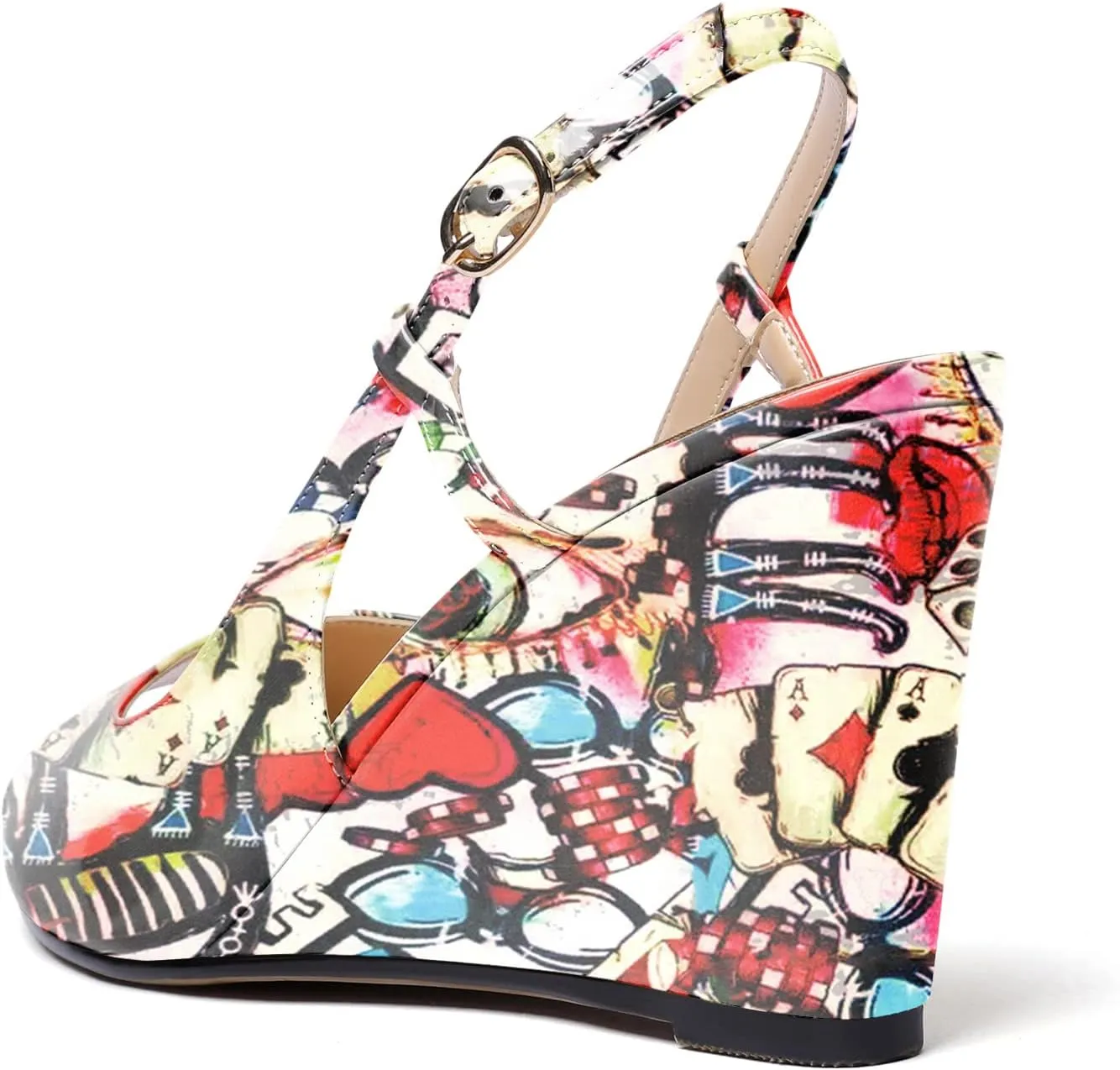 Soireelady Womens Wedges High HEE Pumps Slingback Sandals Peep Toe Sandals Open Toe Ladies Dressy Heels