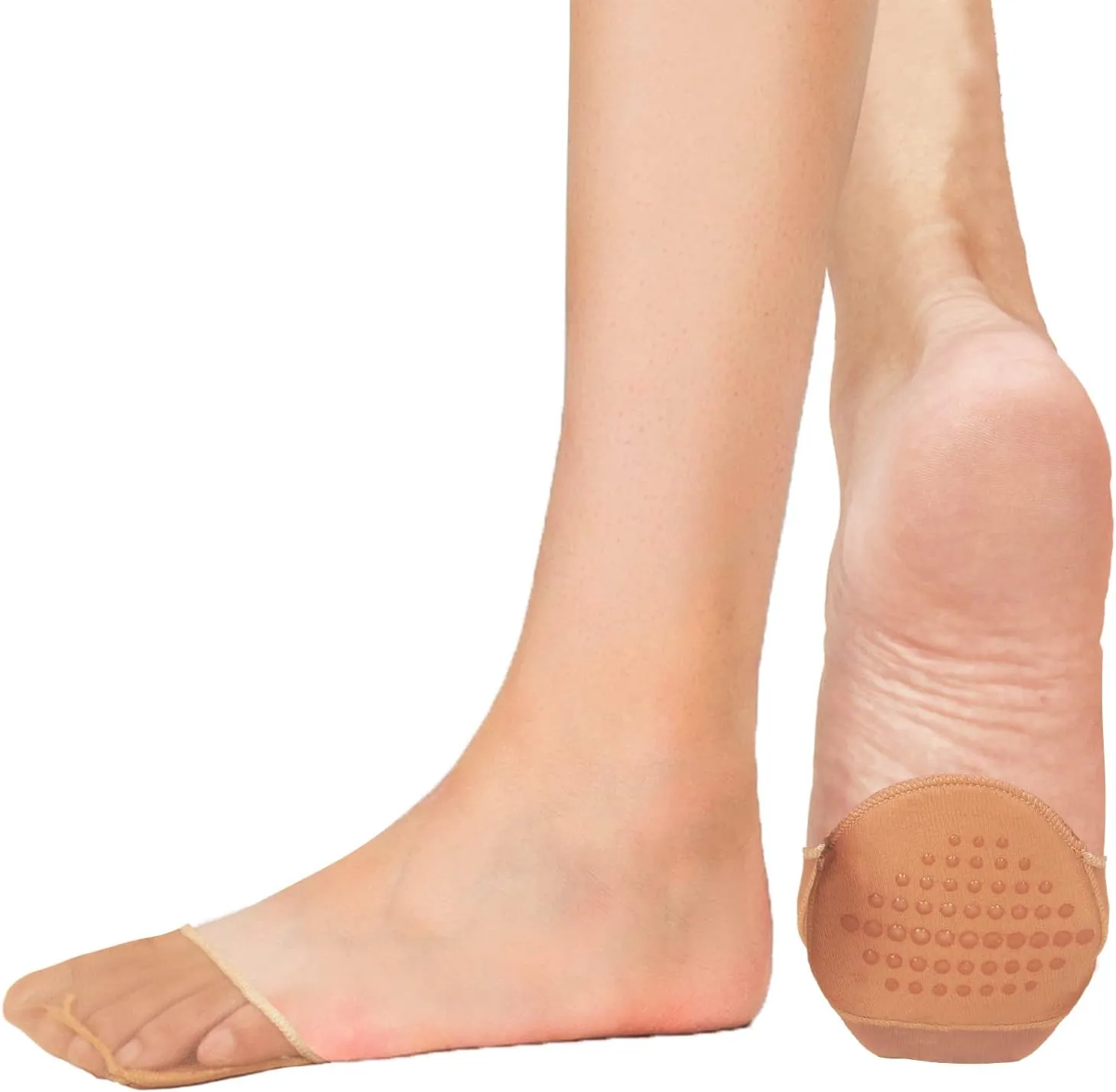 Triplewood 3 Pairs Women's Toe Topper Socks Non Slip Toe Cover No Show Half Socks with Cushion Pad