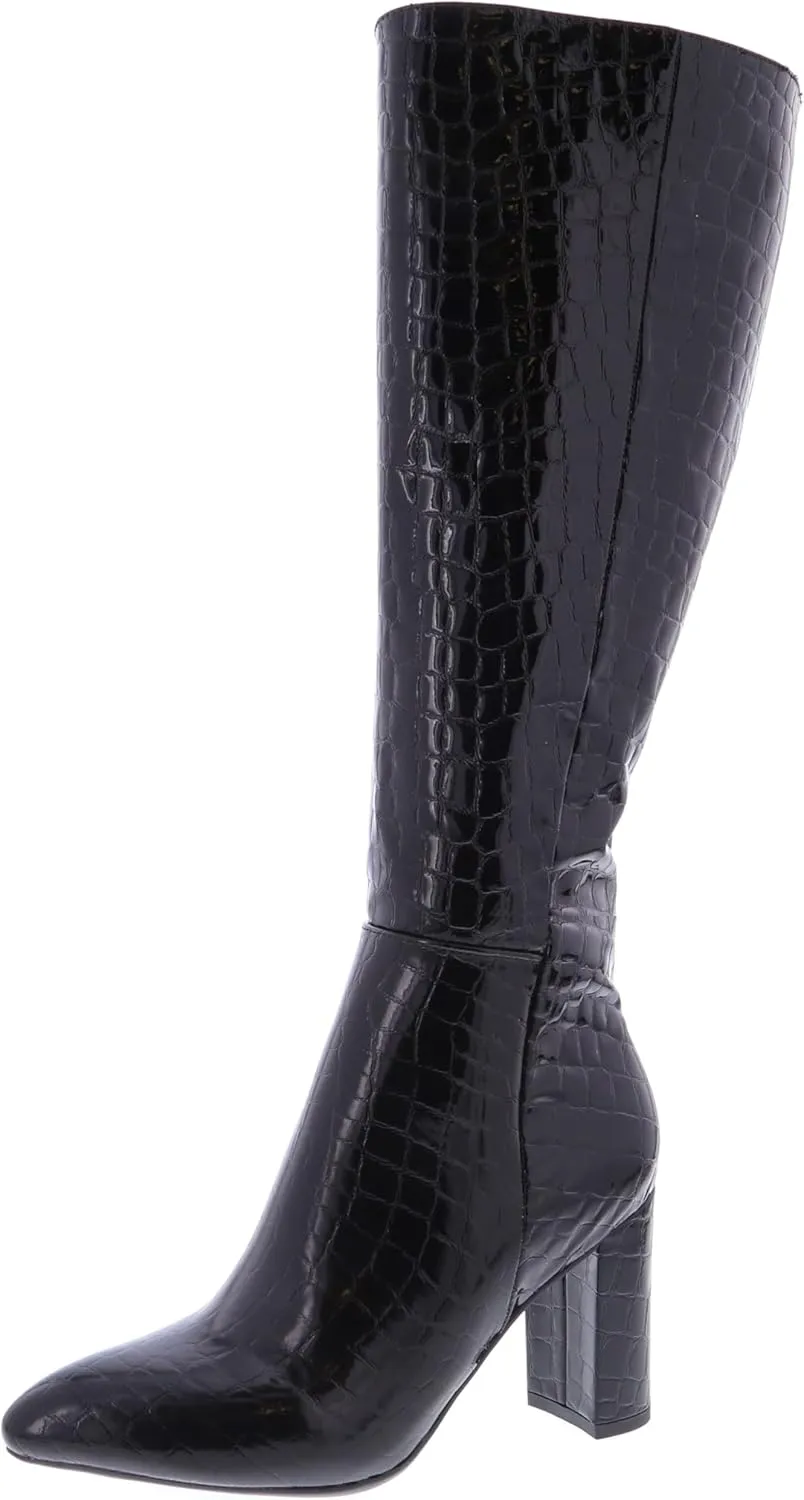 TruFox Womens Classic Tall Knee High Block Heel Fashion Boots