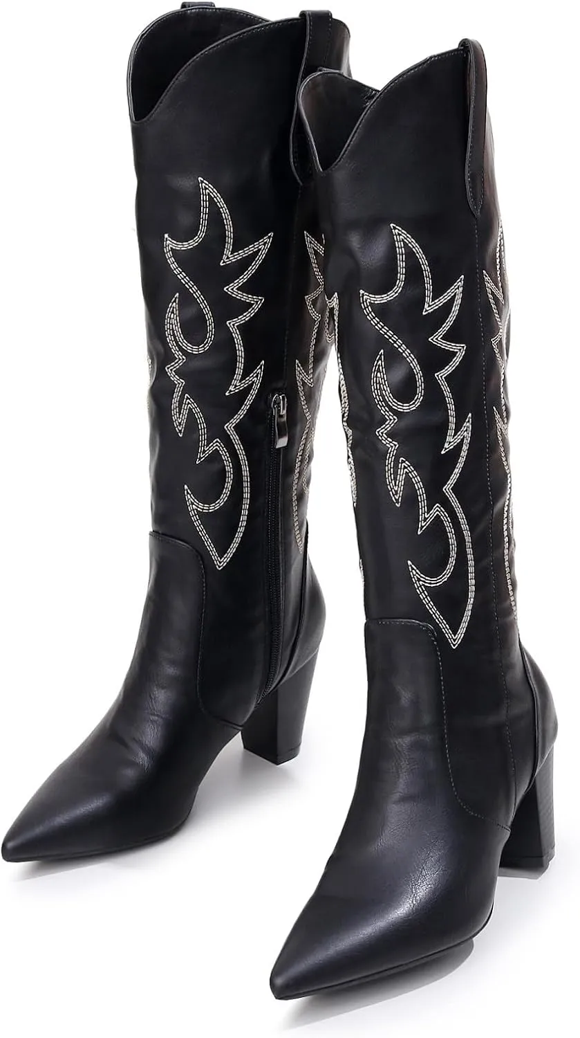 VenusCelia Women's Knee High Stretchy Fashion Boots