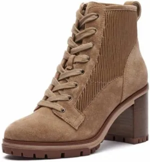 Vince Camuto Donna Black Lace Up Rounded Close Toe Block Heeled Fashion Boots