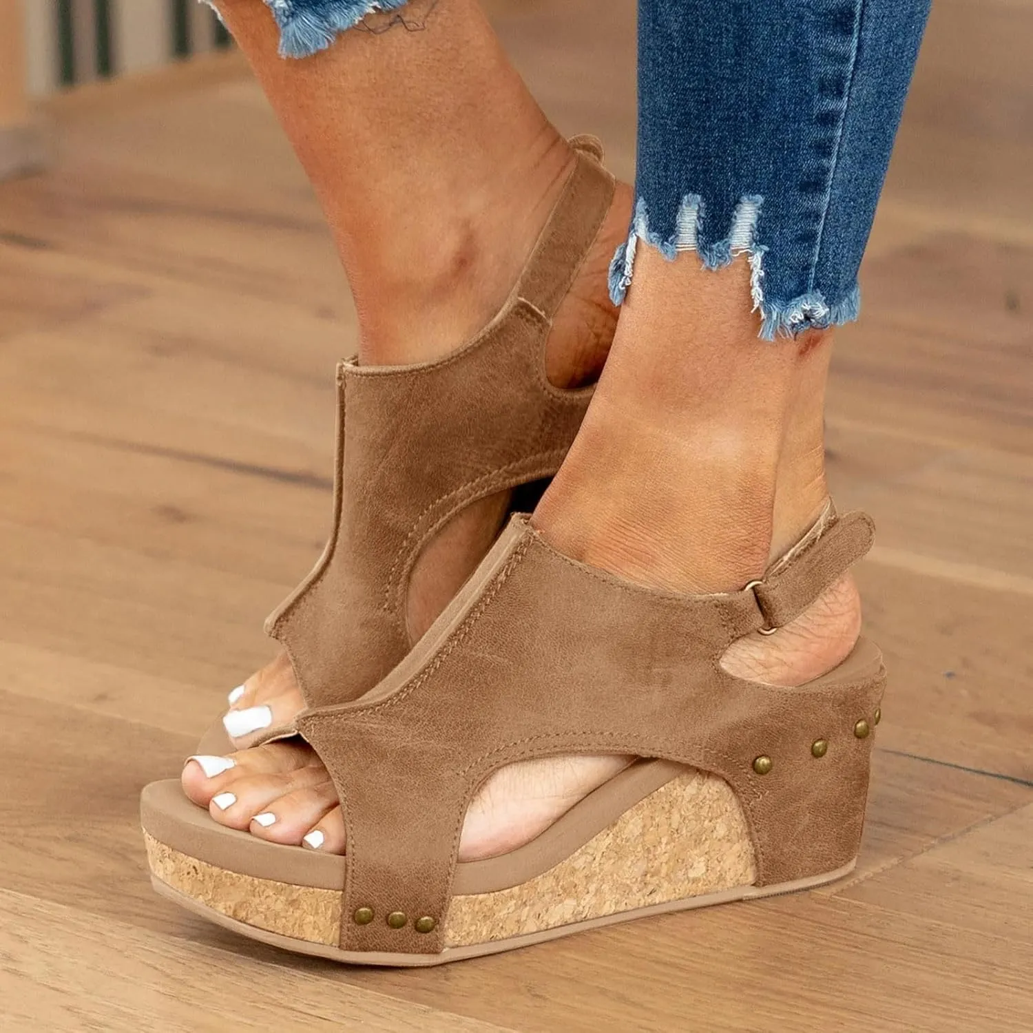 Wedge Sandals for Women 2025 Dressy Platform Sandals with Ankle Strap Open Toe Buckle Espadrilles Wedge Heels Boho Summer Beach Sandals Shoes Ladies Flats