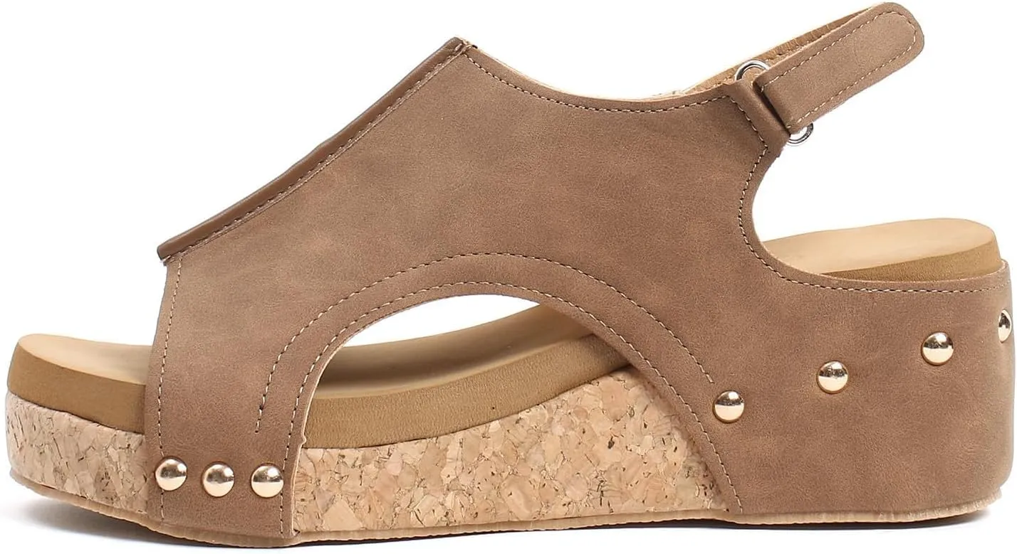 Wedge Sandals for Women 2025 Dressy Platform Sandals with Ankle Strap Open Toe Buckle Espadrilles Wedge Heels Boho Summer Beach Sandals Shoes Ladies Flats