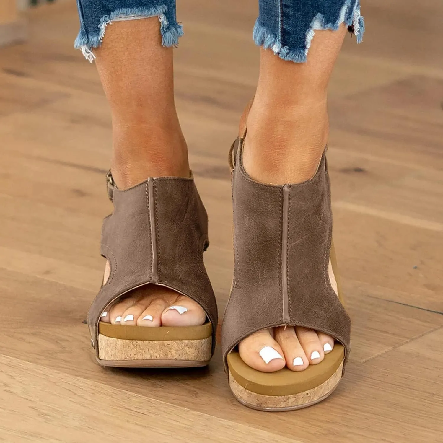 Wedge Sandals for Women 2025 New Platform Sandals with Ankle Strap Open Toe Espadrilles Wedge Heels Sandals Dressy Casual Boho Summer Beach Sandals Ladies Wedges
