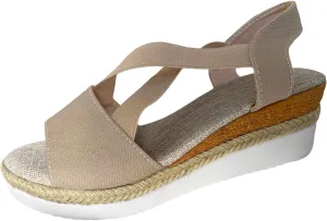 Wedge Sandals for Women Dressy Summer,Platform Wedges for Women,Womens Espadrilles Open Toe Sandals Comfortable Dressy Ankle Strap Slip On Sandals Orthopedic Sandals Casual