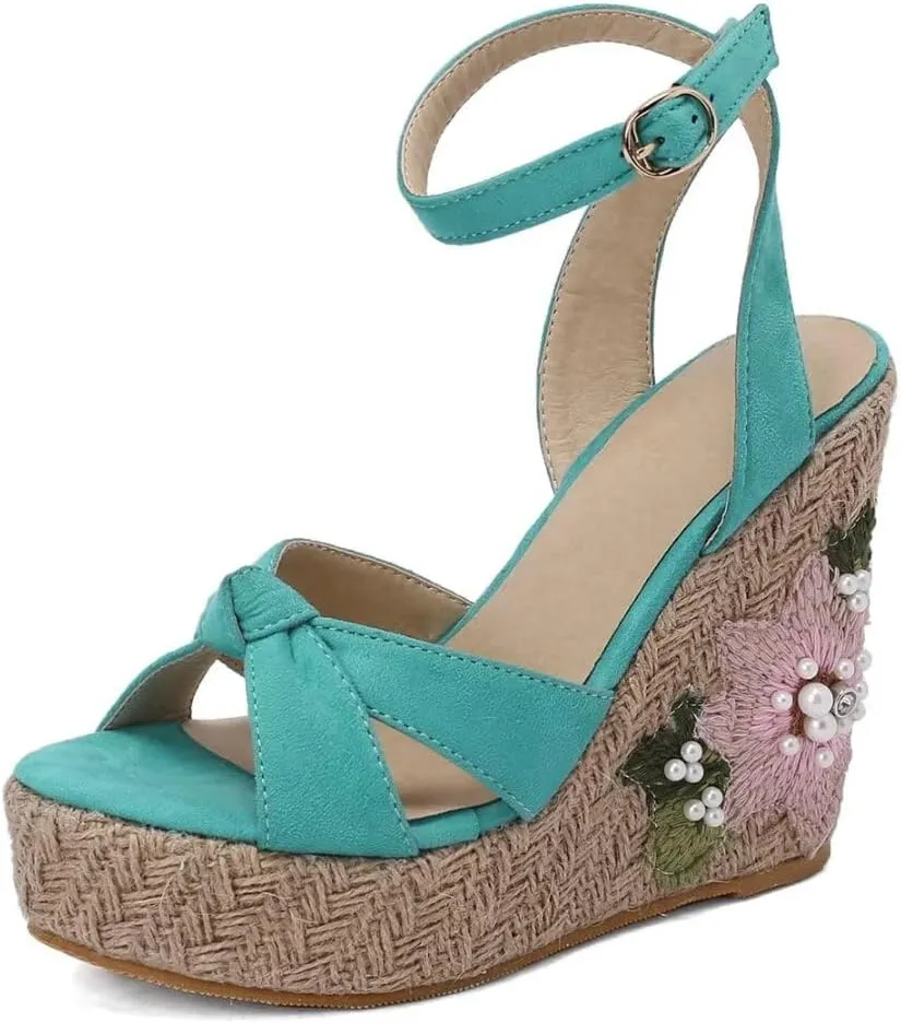 Wedge Summer Shoes Sandals For Women Platform Flip Flops Fashion Knitted Casual Party Shoes Female Large Size