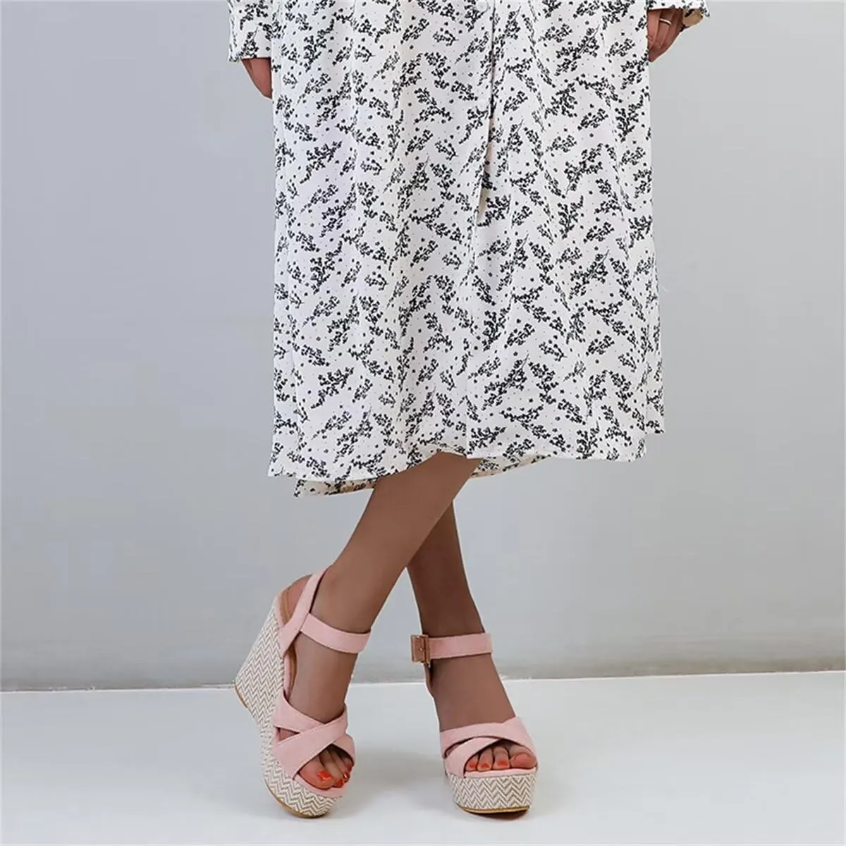 Wedge Summer Shoes Sandals For Women Platform Flip Flops Fashion Knitted Casual Party Shoes Female Large Size