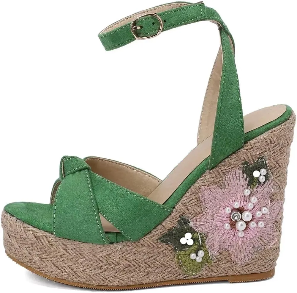 Wedge Summer Shoes Sandals For Women Platform Flip Flops Fashion Knitted Casual Party Shoes Female Large Size