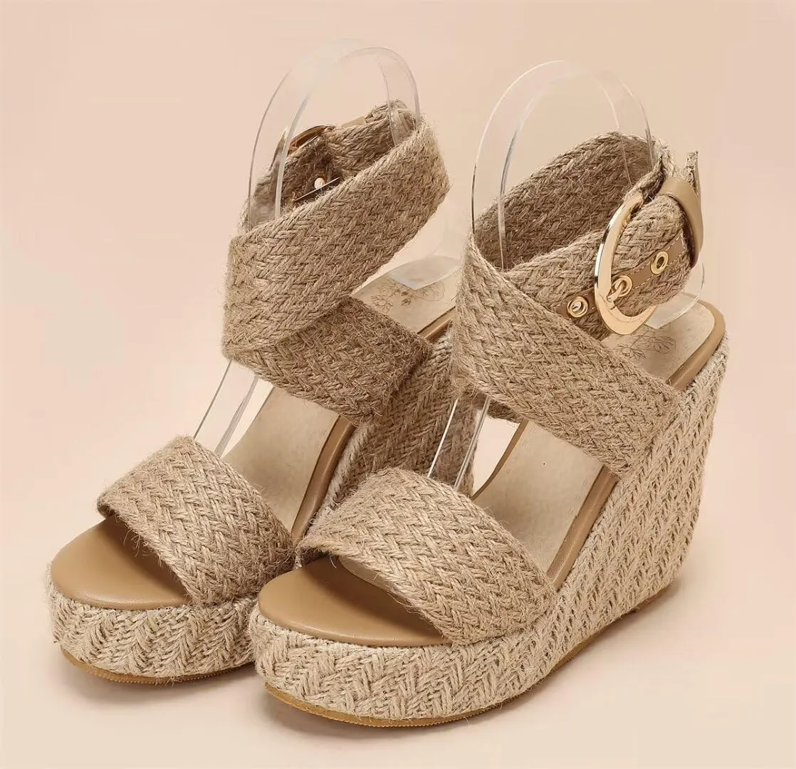 Wedge Summer Shoes Sandals For Women Platform Flip Flops Fashion Knitted Casual Party Shoes Female Large Size