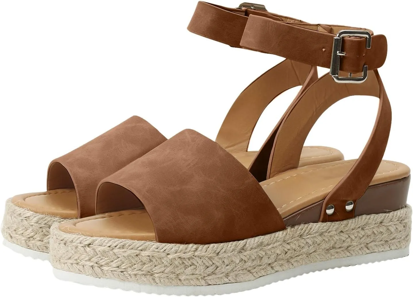 Wedges Heels for Women Dressy,Casual Open Toe Buckle Ankle Strap Comfortable Arch Support Platform Wedge Sandals Summer Beach Shoes