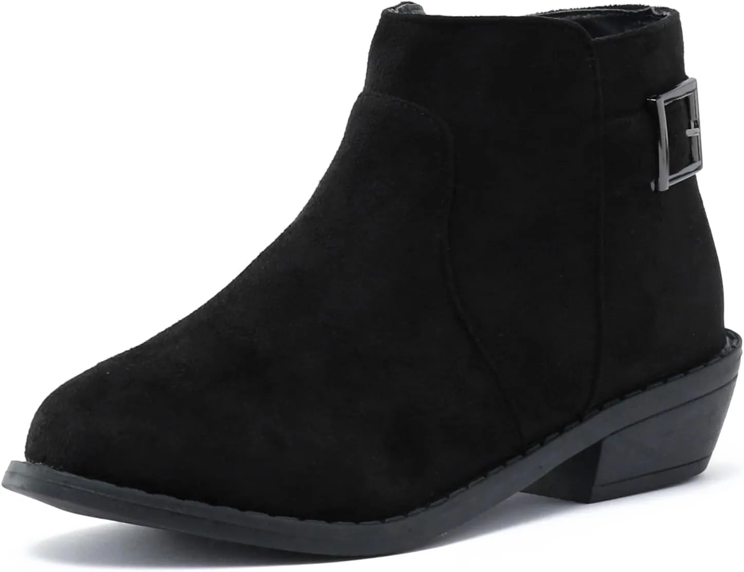 Women's Ankle Boots Low Stacked Chunky Heels Zipper Round Toe Slip on Chelsea Booties Winter Leopard Fashion Boots