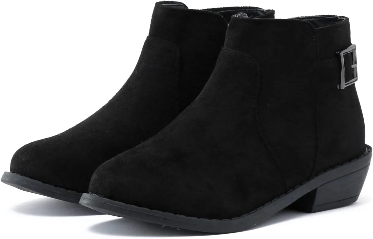 Women's Ankle Boots Low Stacked Chunky Heels Zipper Round Toe Slip on Chelsea Booties Winter Leopard Fashion Boots