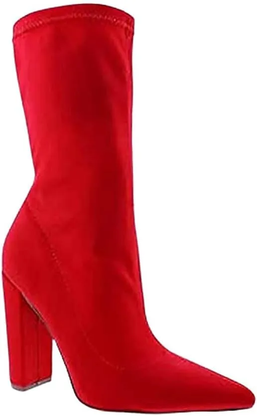 Women's Chunky Heel Pointed Toe Ankle Fashion Boots