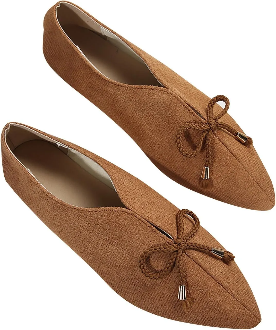 Women's Close Toe Cusp Sandal Drawstring Solid Trendy Pump Shoe Casual Slip on Summer Spring Comfy Flat