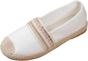 Women's Dress Flat Ballet Low Wedge Ladies Ethnic Retro Hollow Breathable Fisherman Women's Ballet Flat Comfortable