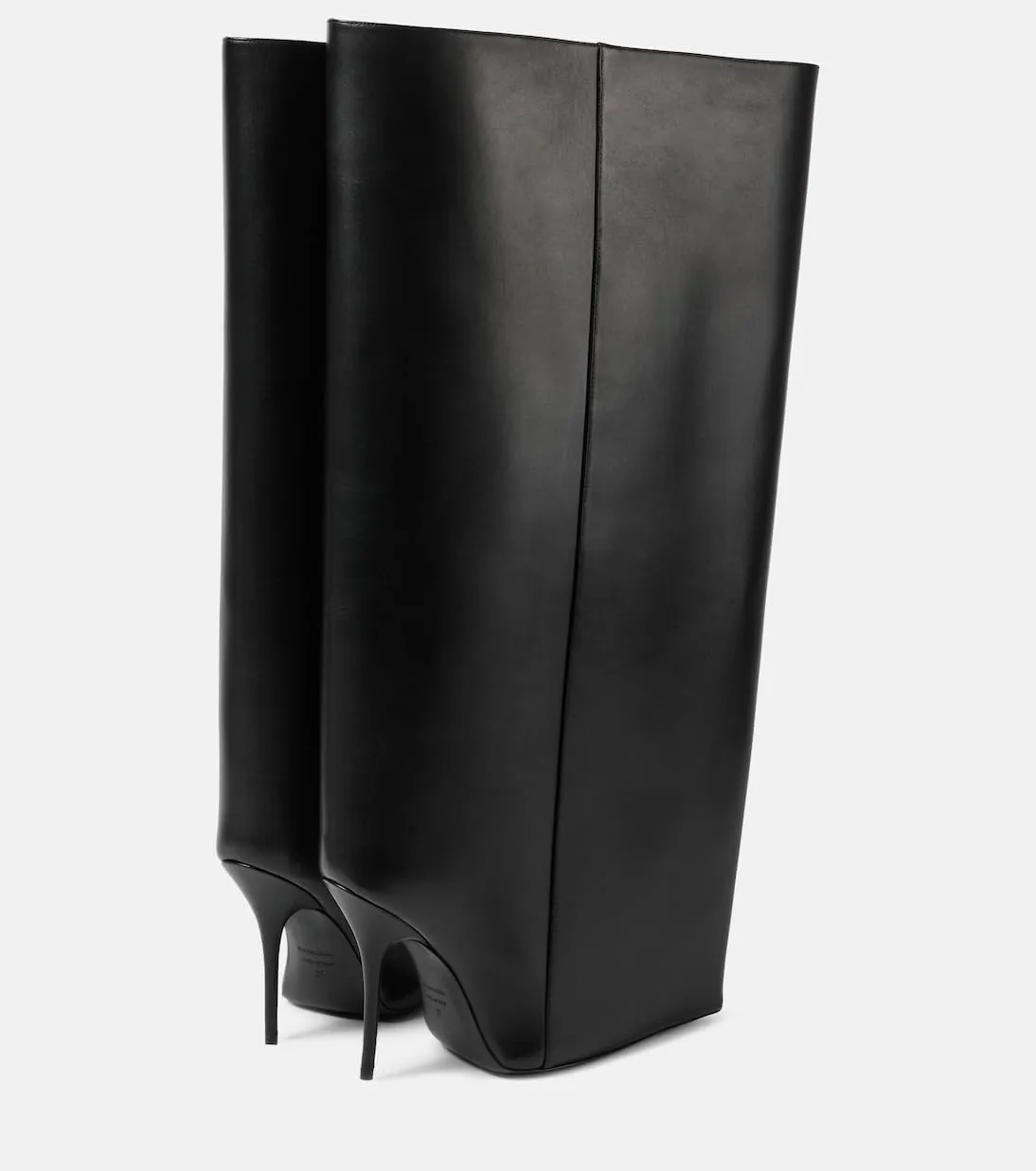 Women's Knee-High Stiletto Heel Leather Boots Square Toe Sleek Modern Design for Statement Looks Fashion Boots for Women Party, Night Out, and Daily Wear