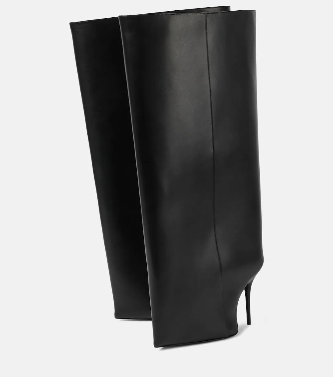 Women's Knee-High Stiletto Heel Leather Boots Square Toe Sleek Modern Design for Statement Looks Fashion Boots for Women Party, Night Out, and Daily Wear