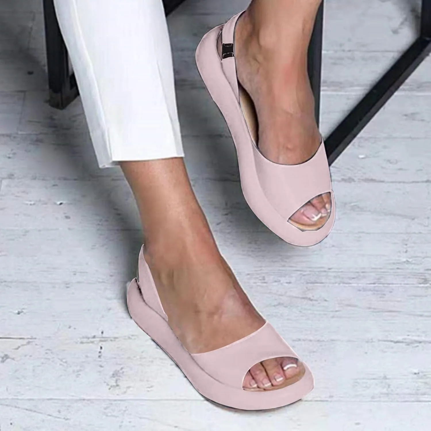 Womens Orthopedic Sandals with Arch Support Comfy Open Toe Sport Sandal Slip On Adjustable Sandals Casual Flat Arch Support Wedge Shoes Hiking Walking Beach Shoes