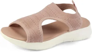 Womens Sandals Comfortable Dressy Arch Support Orthopedic Wedge Heel Slip On Open Toe Casual Summer Orthotic Shoes