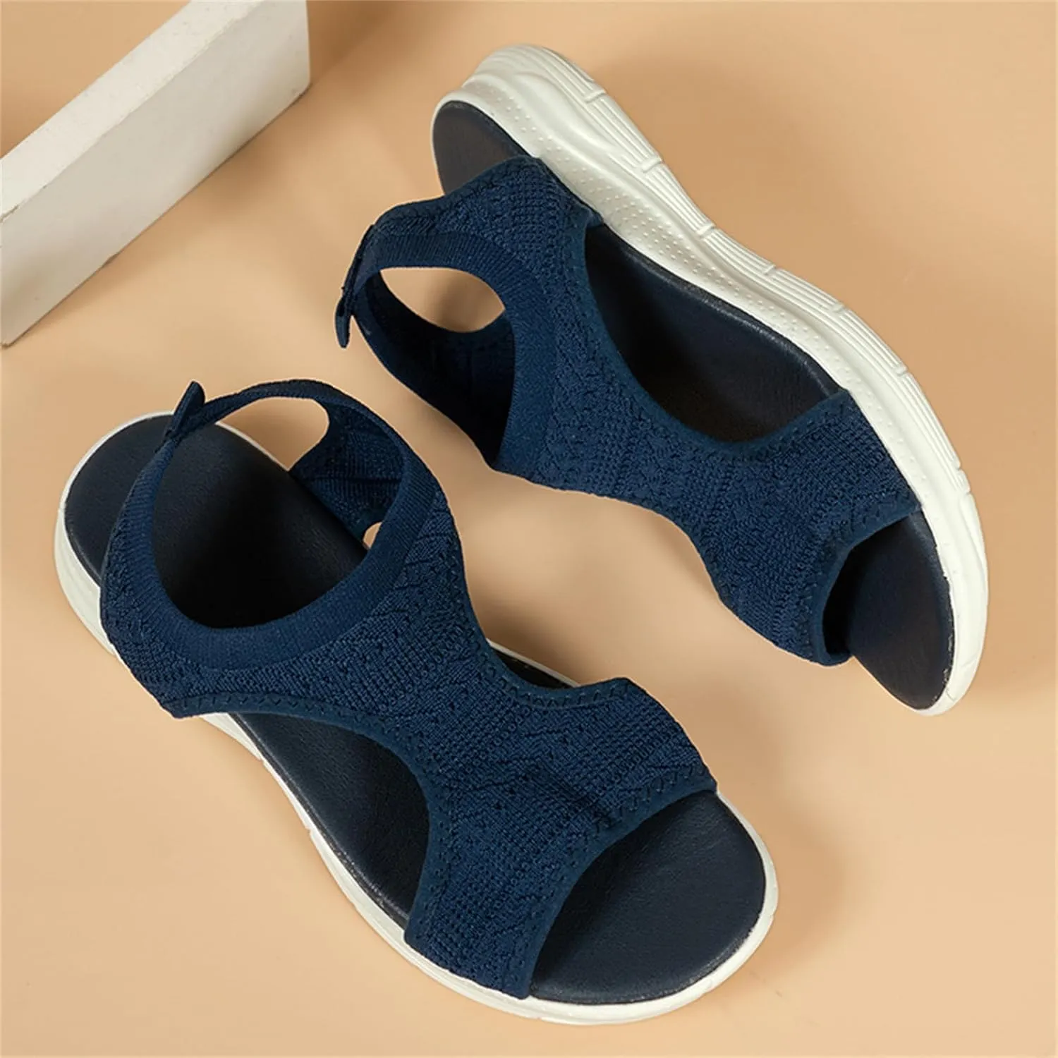 Womens Sandals Comfortable Dressy Arch Support Orthopedic Wedge Heel Slip On Open Toe Casual Summer Orthotic Shoes