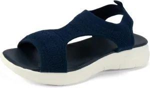 Womens Sandals Comfortable Dressy Arch Support Orthopedic Wedge Heel Slip On Open Toe Casual Summer Orthotic Shoes