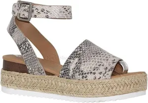 Womens Sandals Dressy Casual Wedge Platform Espadrilles Sandals Strappy Comfortable Summer Beach Walking Dress Shoes