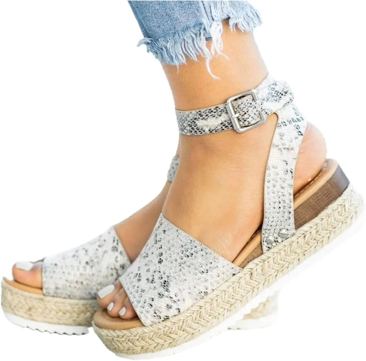 Womens Sandals Dressy Casual Wedge Platform Espadrilles Sandals Strappy Comfortable Summer Beach Walking Dress Shoes