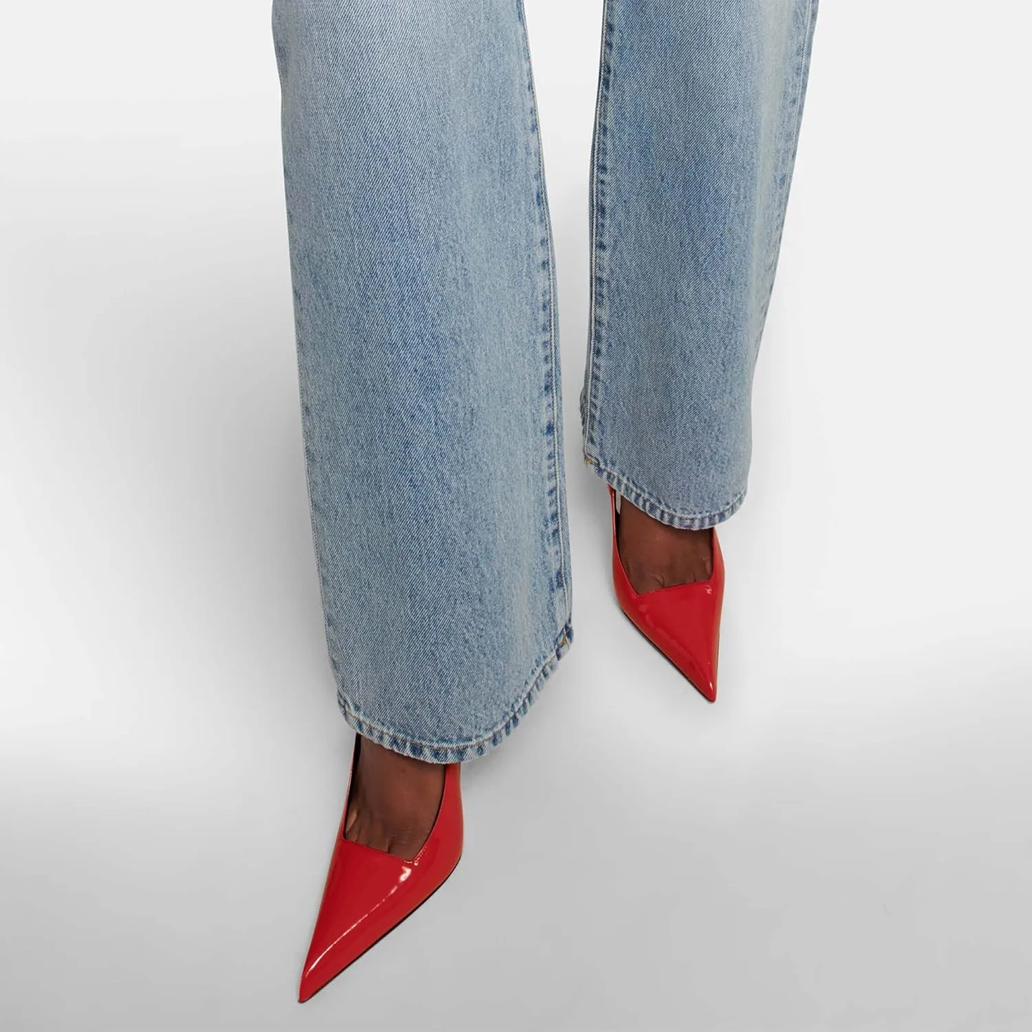 Women's Slingback Stiletto Heels Stretch Strap Slip On Pumps Shoes Pointed Toe Backless Patent Leather Dress High Heels