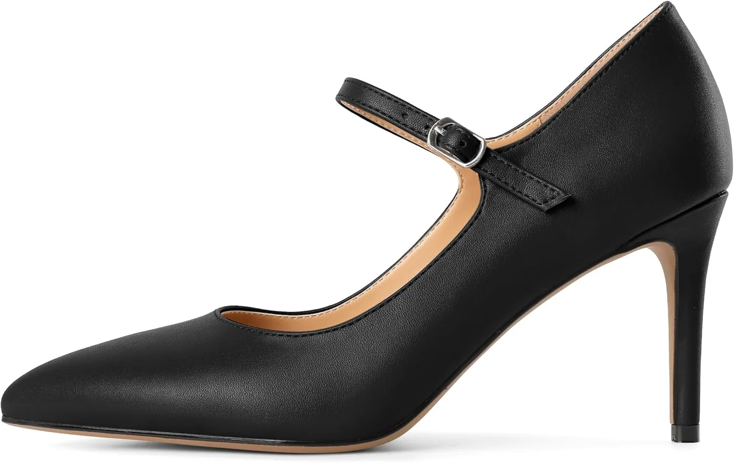 YODEKS Womens Mary Jane High Heel Pumps 8cm Stilettos Pointed Toe Court Shoes Office Party Wedding Dress Shoes
